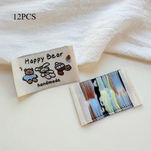 TEMU 12개 직조 라벨 패브릭 패치, 재봉, 자수, 공예 및 의류 추가용