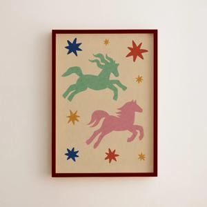 TEMU 1개 2D 평면 말 실루엣 프린트 동물 벽걸이 액자 없는 캔버스 프린트, 방 장식 침실 주방 거실 서재 복도 소파 배경 아파트 실내 실외 홈 데코 집들이 선물 홈 아트에 적합