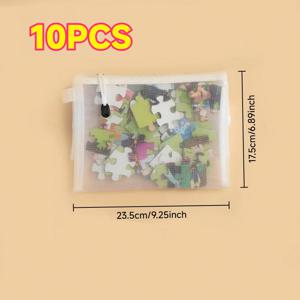 TEMU 메시 지퍼백 10개 세트 - 부드러운 지퍼가 특징인 보관 폴더, 종이, 사무용품, 장난감, 여행용 세면도구 및 가정 정리를 위한 다용도 정리 파우치