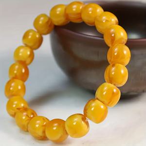 TEMU 천연 호박색 비즈 팔찌 - 스타일, 또는 특별한 날에 완벽, 남녀 공용 선물, 남녀 공용 주얼리, 천연석 팔찌|남자팔찌|탄생석