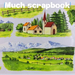 TEMU 그린 메도우 풍경, 스크랩북용 아름다운 목초지 스티커, 고품질 PET 테이프와 정교한 패턴, 다용도로 사용하기 쉬움, 콜라주 저널, 다이어리, 노트북, DIY 카드, 사진 프레임 및 스크랩북 장식에 이상적|다이어리|카드스티커