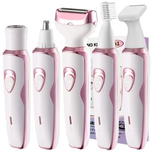 TEMU 여성용 전기 면도기, 충전식 그루밍 키트, 얼굴, 코, 다리, 겨드랑이 전용 여성용 전기 면도기, 통증 없는 비키니 트리머, 충전식 휴대용 헤어 면도기
