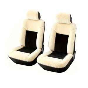 TEMU 전방 2인용 더블 시트 플러시 범용 시트 커버, 완전 밀폐형, 미끄럼 방지, 플러시 바닥과 스펀지 복합재로 더 오래 지속되는 보온 효과, 남녀 모두를 위한 자동차 용품