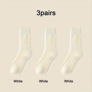 TEMU 3켤레의 두꺼운 기모 안감 따뜻한 양말, 겨울에 완벽, 부드러운 내부 안감 특징, 일상복, 출근, 하이킹, 스키, 야외 활동에 적합