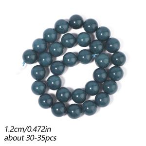 TEMU 6mm 8mm 10mm 12mm 천연석 비즈 - 매끄러운 라운드 블루-그린 칼세도니 보석, DIY 주얼리 만들기용 루즈 스페이서 비즈 & 어소트먼트, 참 팔찌, 목걸이, 귀걸이, 펜던트용 - 차분한 스톤 비딩 소품