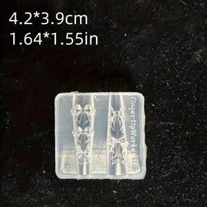 TEMU 3D 신형 리본 보우 고투명 네일 아트 실리콘 장식 보우 네일 몰드, 초경량 클레이 몰드