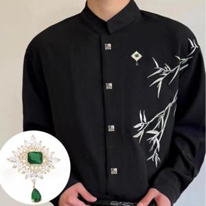 TEMU 코트 스타일 브로치 우아한 세련된 핀 액세서리 여성 패션 웨딩 코사지