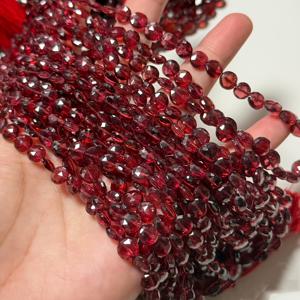 TEMU 약 4mm AAA 천연 다면체 코인 가넷 비즈, 긴 스트랜드 | 딥 쉬머 | 팔찌, 목걸이, 참, 키링, 공예 제작에 적합 | , 스타일에 적합