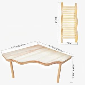 TEMU 햄스터 케이지 액세서리용 나무 플랫폼 - 드워프 시리안 햄스터, 저빌, 쥐, 데구스 및 기타 애완동물용 삼각형 클라이밍 장난감