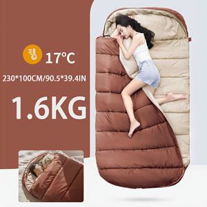 TEMU 1인용 초대형 따뜻하고 초경량 캠핑 슬리핑백 - 겨울용 두꺼운 소재, 봄, 가을, 겨울 야외 생존용 - 컴팩트 지퍼형, 합성섬유