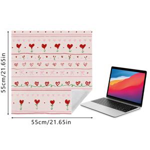 TEMU 1개 핑크 하트 패턴 자체 접착 랩핑 천 | 폴리에스터, 세탁기 사용 가능, 고양이, 메이크업 가방, 여행 액세서리, 카메라 렌즈 청소, 노트북 보호 다용도
