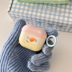 TEMU 귀여운 핑크색 당근 표정의 눈사람 | Apple Airpods Pro 3/2/4/3/2용 스크래치 방지 케이스 - 패셔너블한 여성용 이어폰 케이스