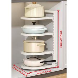 TEMU 안야봉 헤비듀티 조절형 멀티티어 메탈 냄비 거치대 - 주방용 헤비듀티 카본 스틸 냄비 및 뚜껑 보관 선반, 조절 가능한 층, 공간 절약형 카운터탑/캐비닛, 냄비/팬/뚜껑에 이상적, 크리스마스/새해 선물로 완벽