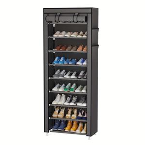 TEMU 9단 신발 정리대, 휴대용 신발 선반 (부직포 커버 포함) - 옷장, 복도, 침실, 현관용