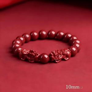 TEMU 액운막이 경면주사 쌍 비휴 팔찌 재물운 건강 행운 부적 금전운 상승 남녀공용 전통 풍수 액세서리 선물용 커플 팔찌