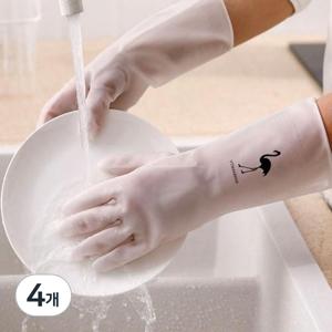TEMU 4개 설겆이 청소 장갑 니트릴 고무장갑 좌우1켤레 3가지 사이즈