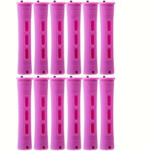 TEMU 12피스 헤어 스타일링 세트: 펌 로드, 콜드 웨이브 로드 & 스틸 핀 테일 콤 - 모든 헤어 타입용 - 핑크