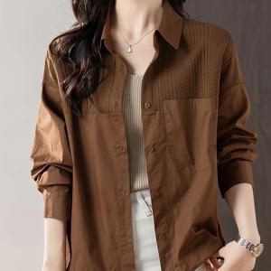 TEMU 플러스 사이즈 여성 캐주얼 커뮤터 경량 스플라이스 디자인 드로스트링 셔츠 재킷