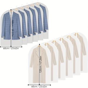 TEMU 12개 투명 옷방충지 지퍼형 걸이 수납 파우치, 침실·옷장·집·기숙사 정리용 보호 커버|파우치