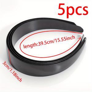 TEMU 블랙/화이트 패션 심플 솔리드 컬러 플라스틱 헤어밴드 5개 세트 - DIY 헤어 액세서리, 헤드드레스 베이스, 주얼리 만들기 소품