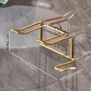 TEMU 1개 동장귀 접착식 벽걸이 헤어드라이어 홀더 - 드릴 없이 설치, 공간절약형 욕실 정리 선반, 무료 제거, 헤어드라이어 고정 (블로우 드라이어 호환)