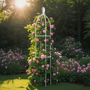 TEMU 유럽 스타일 식물 트렐리스, 실내 및 실외 정원에 적합한 플로럴 지지대, 장미, 및 덩굴 식물에 적합, 식물 트렐리스, 덩굴 식물 지지 프레임 및 식물 지지 클립 10개 포함