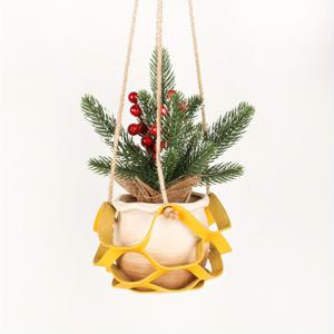 TEMU 다육 식물 및 꽃을 위한 1개 행잉 플랜터 바스켓, 실내 및 실외 사용에 적합, 인조 가죽 재질, 발코니 및 정원 장식에 완벽