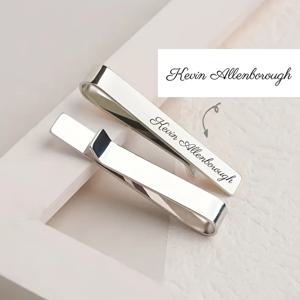 TEMU 남성을 위한 맞춤형 스테인리스 스틸 넥클립 - 이름/메시지 각인 가능, 결혼식 및 공식 행사에 간편하고 우아한 액세서리, 남편, 아버지, 남자친구를 위한 튼튼한 선물 (아버지의 날, 발렌타인데이)