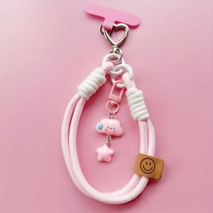 TEMU 360° 회전 가능한 구름 & 별 폰 랜야드 손목 스트랩 4pcs 세트, 모든 폰 케이스 호환, 짧은 카메라 스트랩 액세서리, 키체인 유니버설 팔찌, 폰 장식, 친구/가족 선물, 생일 선물, 크리스마스 시즌 선물, 아이폰 17 프로 맥스 호환