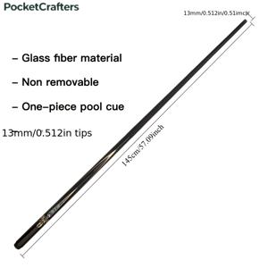 TEMU Pocketcrafter (1개) 단일 당구 큐 스틱, 유리 섬유 재질, 페인트 디자인, 성인용, 전문 당구 스틱, 풀 큐, 13mm 또는 9.5mm 팁, 스누커, 8볼, 9볼에 적합