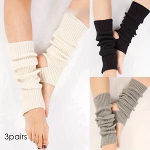 TEMU 여성용 리브 레그 워머 3켤레 - Y2K 하라주쿠 스타일, 발레, 피겨 스케이팅, 요가용 보온성 - 블랙, 화이트, 그레이 워머 (탄력 있는 오프닝) | 댄스 스케이팅 연습용 보온 장비