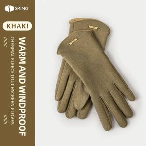 TEMU 1켤레 성 미상 벨벳 장갑 | 가을-겨울 귀여운 방풍, 터치스크린 호환, 여성용 기모 안감 따뜻한 장갑, 선물용으로 적합