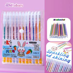 TEMU 48개 메탈릭 글리터 컬러 펜, 48개 수채화 마커. 미세한 팁으로 드로잉과 낙서에 적합, DIY 앨범, 블랙 카드, 콜라주, 공예, 세라믹, 돌, 유리에 이상적. 생일 선물, 크리스마스, 부활절, 새해 선물 또는 친구 선물로 완벽! 발렌타인데이 선물로도 훌륭합니다!