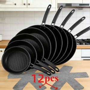 TEMU 12개 세트 고강도 두꺼운 펠트 미끄럼방지 내열 패드 - 조리기구, 베이킹팬, 카운터탑 & 캐비닛용 / 표면 보호 패드, 스크래치 방지 개별 패드, 스토브, 뜨거운 냄비용