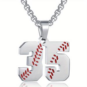 TEMU 남성 야구 번호 목걸이 - 24