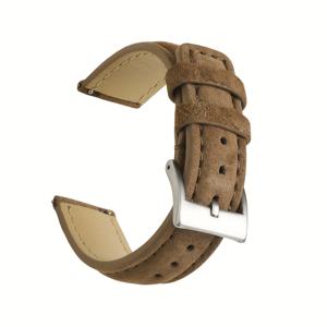 TEMU BANDSMAN 삼성 스마트워치 호환 진짜 스웨이드 가죽 시계 밴드 - 빈티지 소프트 스트랩 퀵 릴리스 탱 버클, 18mm/20mm/22mm 남성용 시계 벨트, 스마트워치 액세서리 (이상적인 선물)