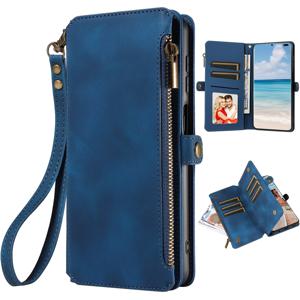 TEMU 갤럭시 S23 울트라 S22 S21 S20 S23 플러스 S23 FE 호환 폰 케이스, RFID 차단 지갑형 케이스 - 여성 남성용 9개 카드 수납 지퍼 보호 커버