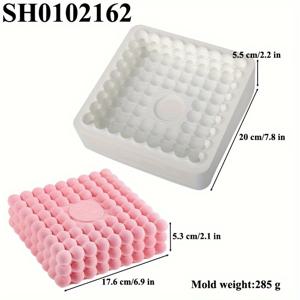 TEMU 프렌치 스타일 디저트 싱글 스퀘어 대형 매직볼 무스 케이크 베이킹 실리콘 플라스터 캐스팅