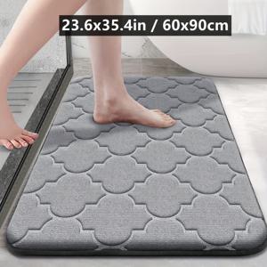 TEMU 초극세사 메모리폼 욕실 러그, 미끄럼 방지 매트, 흡수성, 세탁기 사용 가능!