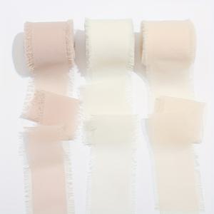 TEMU 3롤 시폰 리본 16.4야드 수제 프린지 리본, 웨딩 초대장, 브라이덜 부케, 크리스마스 장식, 선물 포장 및 리본 만들기용 시폰 리본 세트