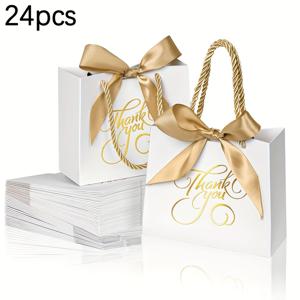 TEMU 손잡이가 달린 스타일리시한 작은 선물 가방 24개 세트, 크기 5.5X4.7X2.5인치, 발렌타인데이, 결혼식, 생일 축하 행사 등 감사 표현에 이상적