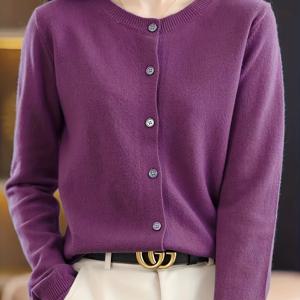 TEMU 봄가을 여성 라운드넥 아우터웨어 스웨터