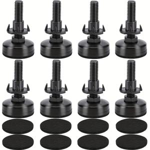 TEMU 8개 세트 헤비듀티 조절형 가구 레벨러 - T-슬롯 안정화 다리, 무료 설치, 테이블, 의자, 소파, 캐비닛용 교체 발 - 침대, 사무용 가구 호환 (T-슬롯 9.52 x 38mm) - 레벨링