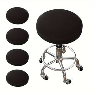 TEMU 4/6개 세트 밀크 파이버 패브릭 홈 침실 식탁 의자 원형 스툴 커버|식탁의자커버