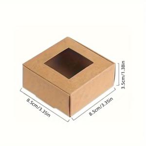 TEMU 50개, 창문이 있는 종이 비누 상자, 수제 비누 상자 사각 선물 상자 생일 DIY 공예, 세 가지 사이즈 가능, 할로윈