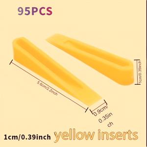 TEMU 95개의 전문 타일 레벨링 시스템 웨지, 석재 및 타일 설치를 위한 튼튼한 플라스틱 스페이서, 설치 간편 및 재활용 가능, 범용 개스킷 세트