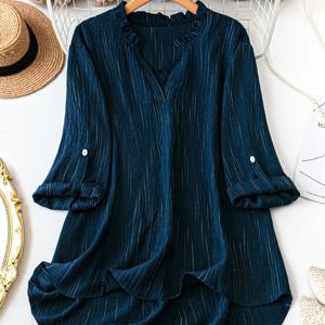 TEMU 플러스 사이즈 - 우아한 플러스 사이즈 여성 셔츠를 위한 맞춤형 디자인