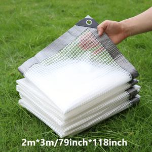 TEMU 1개 그린하우스용 그로밋 투명 타프, 헤비듀티 방수 방풍 비닐 타프, 야외용 방오 플라스틱 타포린 커버, 정원 식물 파티오 파빌리온 캠핑 차량용