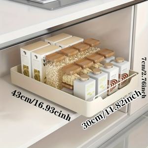 TEMU 다용도 풀아웃 정리함 1개 - 주방 캐비닛용 단층 수납 서랍, 다양한 용도로 활용 가능 - 설치가 용이하며, 상당한 무게를 지지하여 수납 공간을 최적화할 수 있습니다.