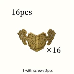 TEMU 상자용 노란색 테두리 나무 코너 보호대 16개 세트, 코너를 안전하게 설계됨, 보석 상자용 장식 엣지 가드, 가구용 나무 발, 가구용 코너 보호대, 가구용 장식 소가 다리 추가, 못 포함